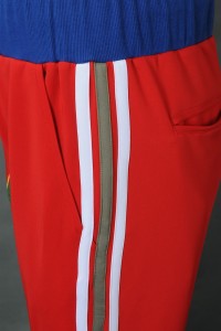U374 Manufacturing pedicure sports trousers Customized contrast waistband Polar fleece embroidery patch silver zipper trousers Sweatpants center detail view-4